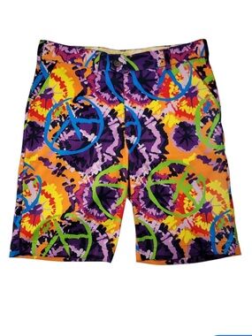 Loudmouth Ladies Colorful Peace Sign Bermuda Golf Shorts Size US4